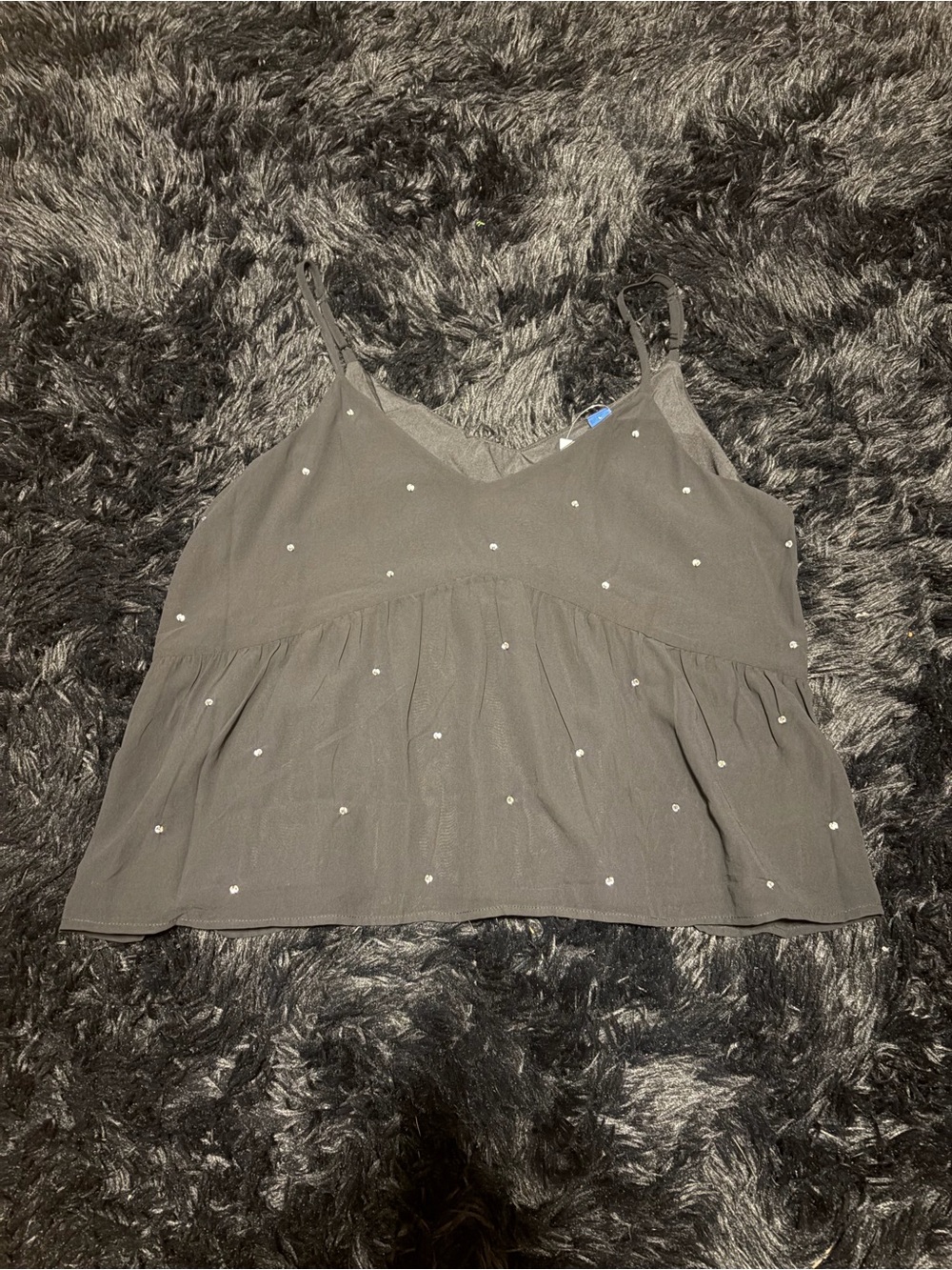 Old Navy Black with Rhinestones Spaghetti-Strap Cami